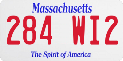 MA license plate 284WI2