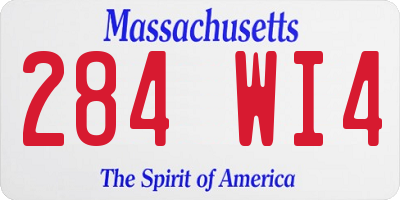 MA license plate 284WI4
