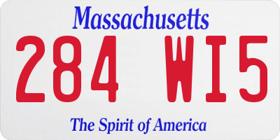 MA license plate 284WI5