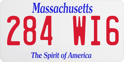 MA license plate 284WI6
