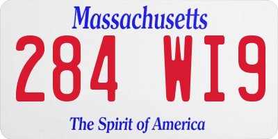 MA license plate 284WI9