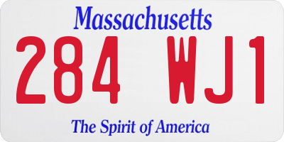 MA license plate 284WJ1