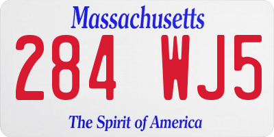 MA license plate 284WJ5
