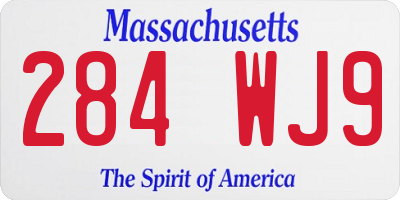 MA license plate 284WJ9