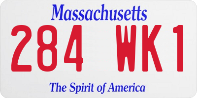 MA license plate 284WK1