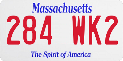 MA license plate 284WK2
