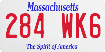 MA license plate 284WK6