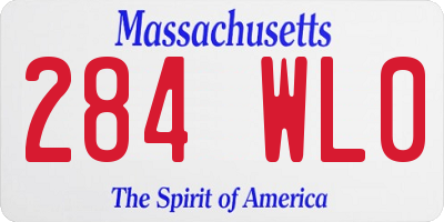MA license plate 284WL0