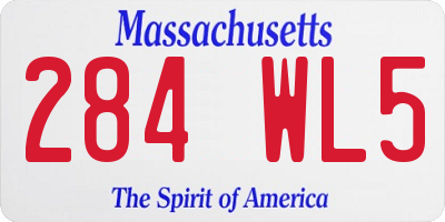 MA license plate 284WL5