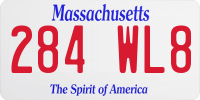 MA license plate 284WL8