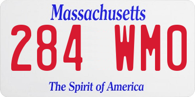 MA license plate 284WM0