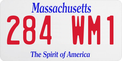 MA license plate 284WM1