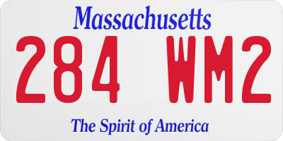 MA license plate 284WM2