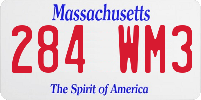 MA license plate 284WM3