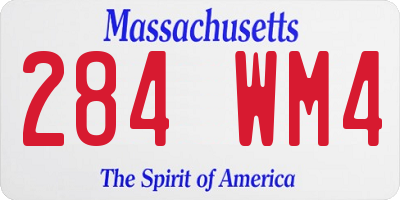 MA license plate 284WM4