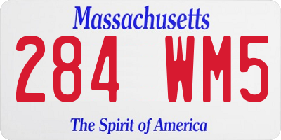 MA license plate 284WM5