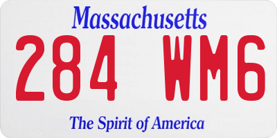 MA license plate 284WM6