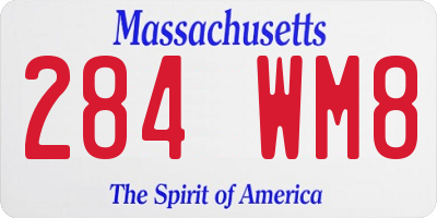 MA license plate 284WM8
