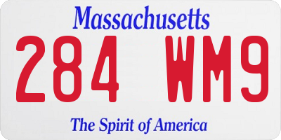 MA license plate 284WM9