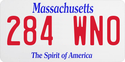 MA license plate 284WN0