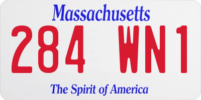 MA license plate 284WN1