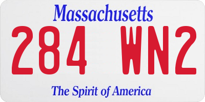 MA license plate 284WN2