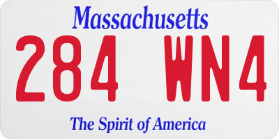 MA license plate 284WN4