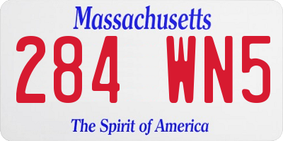 MA license plate 284WN5