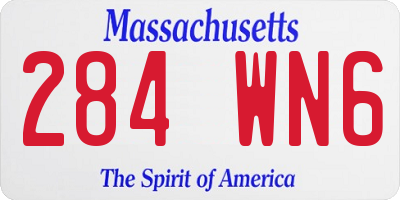 MA license plate 284WN6