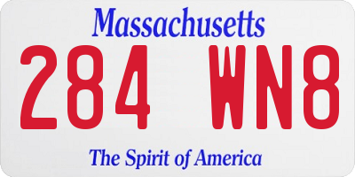 MA license plate 284WN8