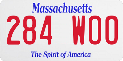 MA license plate 284WO0