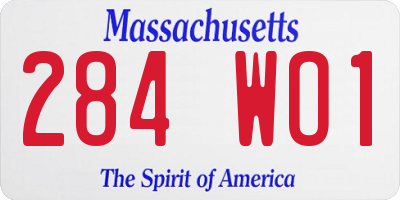 MA license plate 284WO1