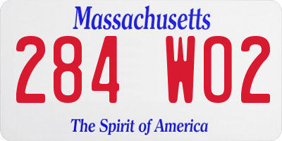 MA license plate 284WO2