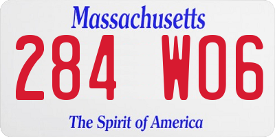 MA license plate 284WO6