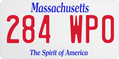 MA license plate 284WP0