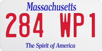 MA license plate 284WP1