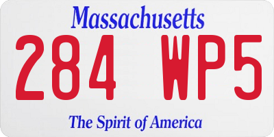 MA license plate 284WP5