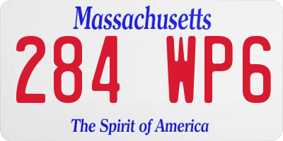 MA license plate 284WP6