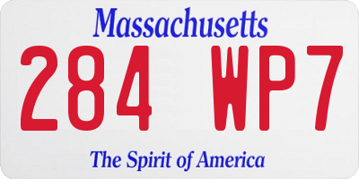 MA license plate 284WP7