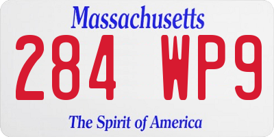 MA license plate 284WP9