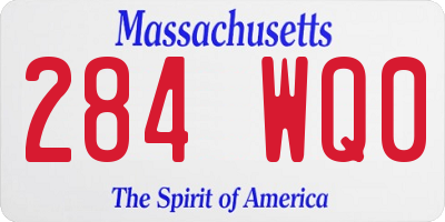 MA license plate 284WQ0