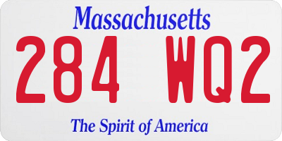 MA license plate 284WQ2