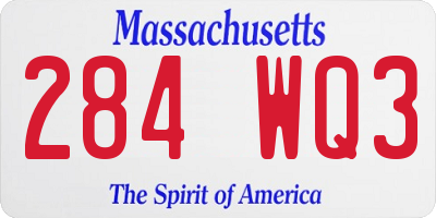 MA license plate 284WQ3