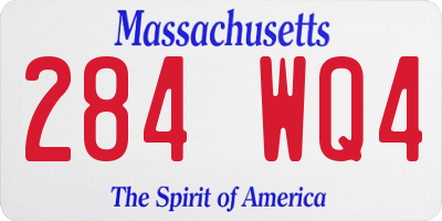 MA license plate 284WQ4