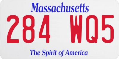 MA license plate 284WQ5