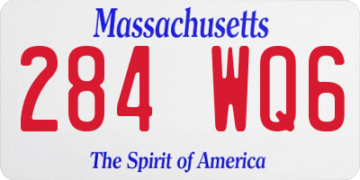 MA license plate 284WQ6