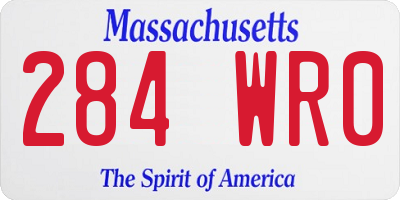 MA license plate 284WR0