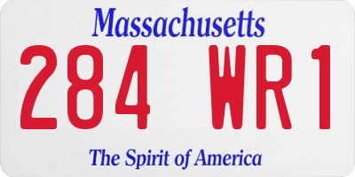 MA license plate 284WR1