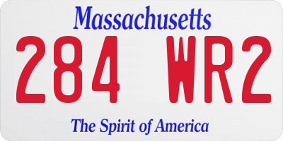 MA license plate 284WR2