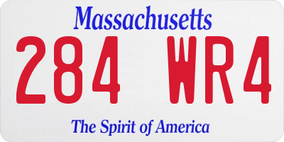 MA license plate 284WR4